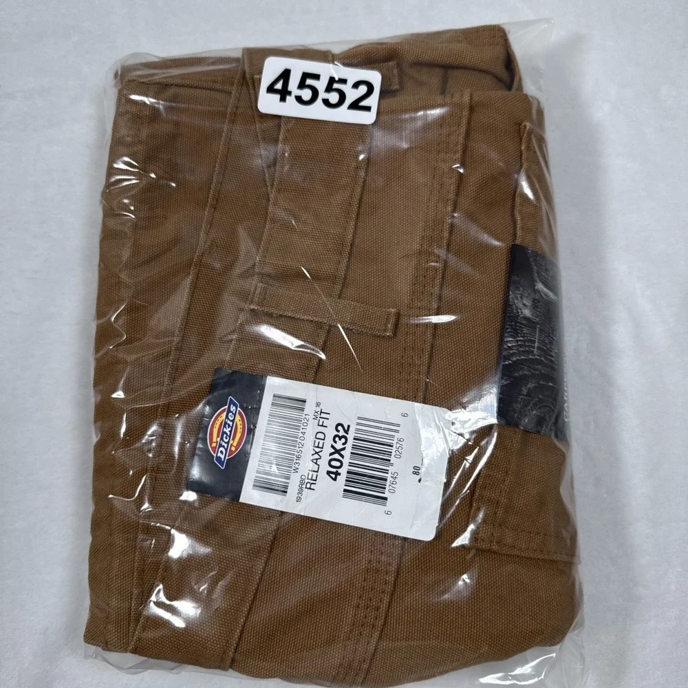 Dickies Carpenter Relaxed Straight Pants Mens 40x32 Rinsed Brown Duck Work Chore